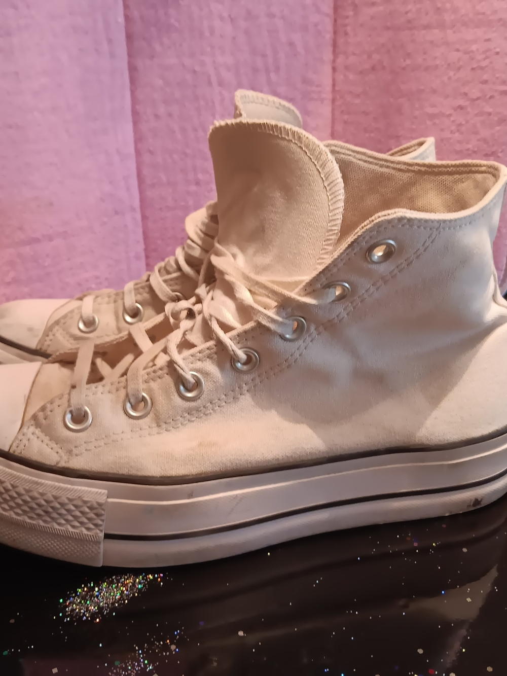 Classic High-Top Lace-Up Boots in Cream